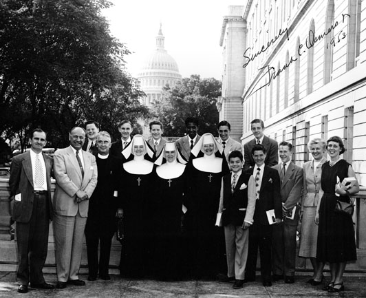 The first senior class of St. Joseph's Village trip to Washington, D.C. was in the Spring of 1953.