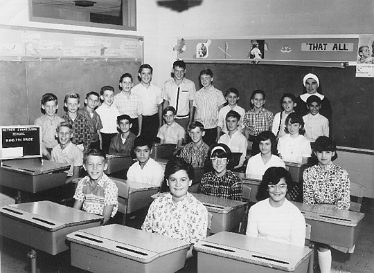 St. Joseph's Village Mother Evangelista School 6th & 7th Grade, 1966-67 school year.