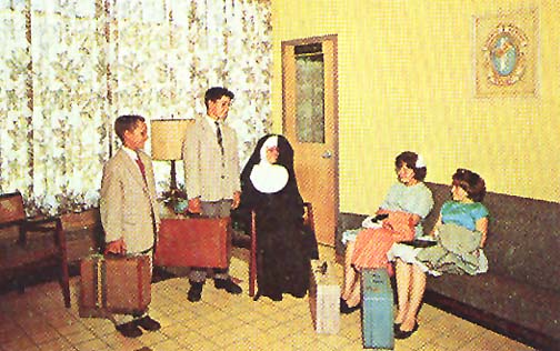 Resident children departing St. Joseph's Village from the reception area of the Administration Building